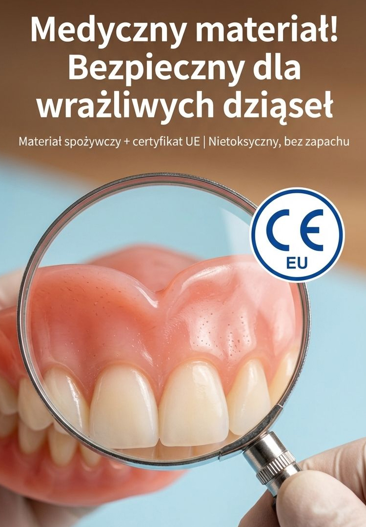 🦷Ulepszona wersja z wbudowanym lusterkiem, silna adsorpcja protez, czystość i higiena, superwygoda!✅