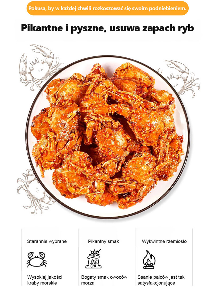 [0 tłuszczu, dużo białka] Chrupiący, słodki i pikantny krab morski