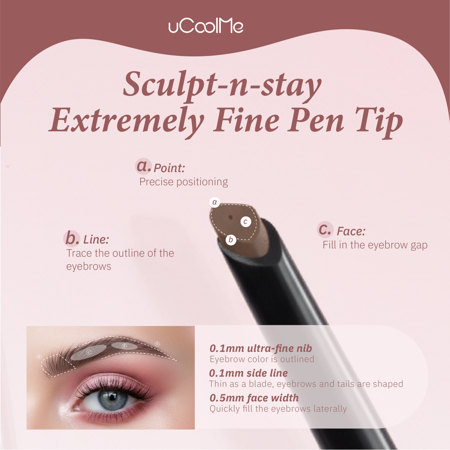 uCoolMe Smooth Machete Eyebrow Pencil