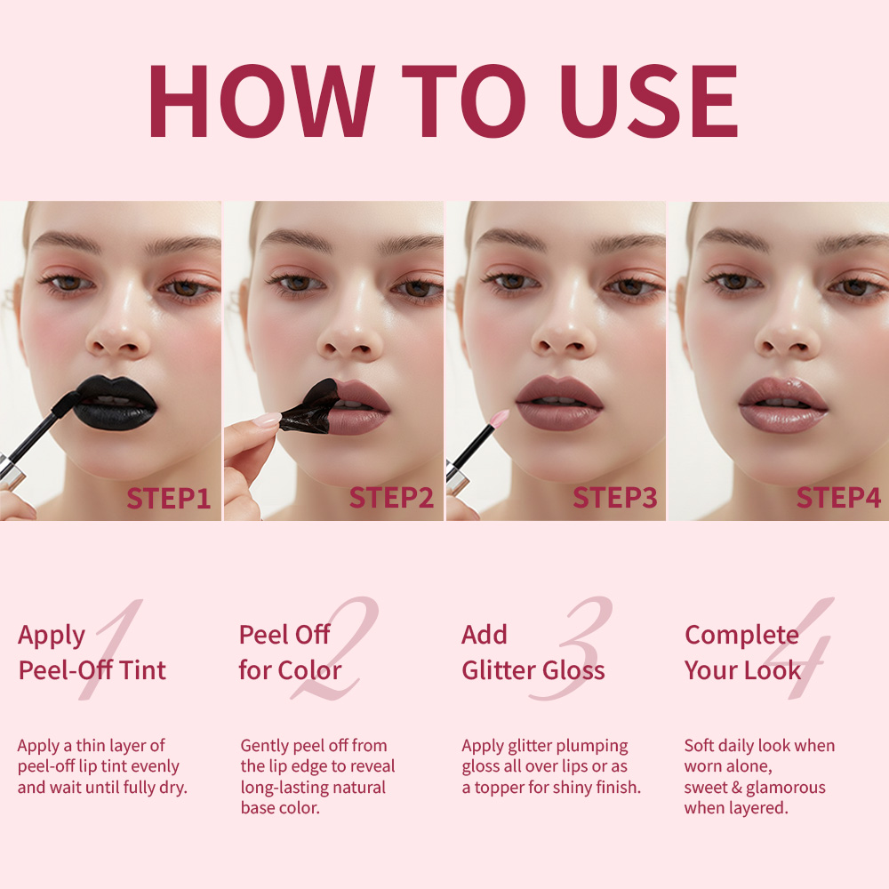 uCoolMe Peel Off Stain and Plumping Glitter Gloss