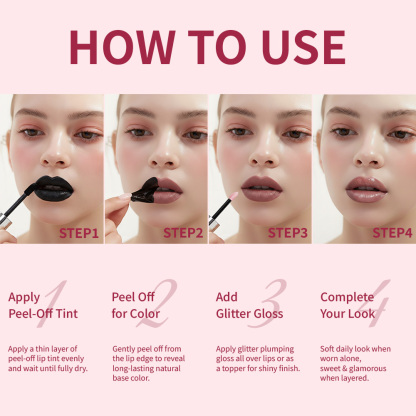uCoolMe Peel Off Stain and Plumping Glitter Gloss