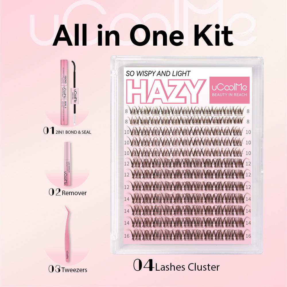 Brown Hazy Natural Wispy Lash Kit