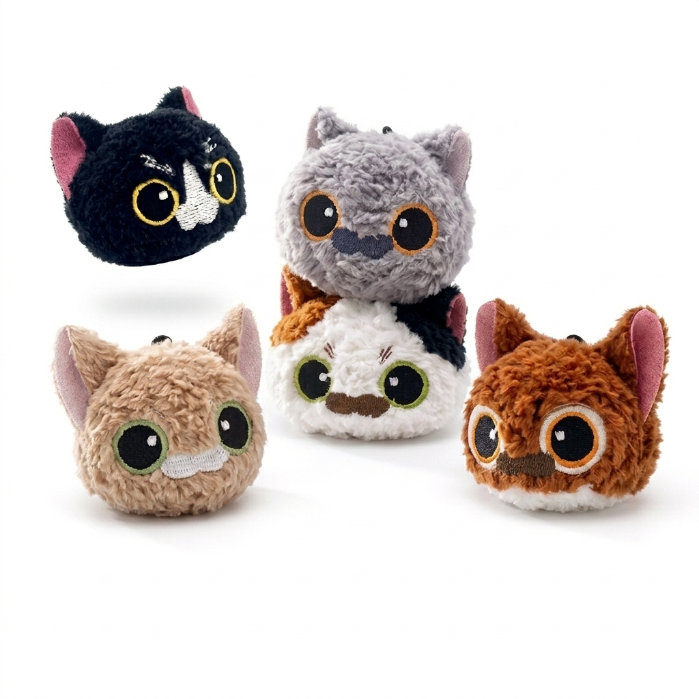 Interactive Meow Ball Cat Toy – Talking Cat Head Ball, Bite-Resistant Self-Play Toy with Sound for Cats