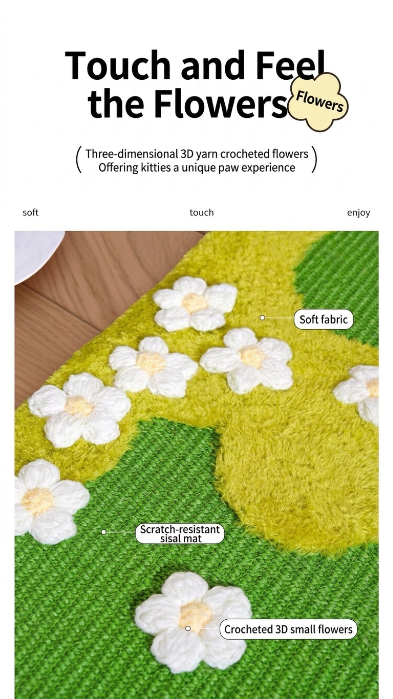 Sisal Cat Scratching Rug | Multi-Purpose Pet Mat for Cats & Owners, Scratch Pad, Cozy Cat Lounge Rug