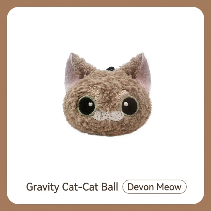 Interactive Meow Ball Cat Toy – Talking Cat Head Ball, Bite-Resistant Self-Play Toy with Sound for Cats