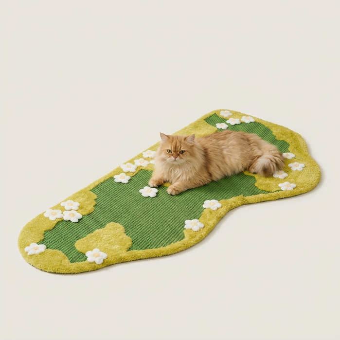 Sisal Cat Scratching Rug | Multi-Purpose Pet Mat for Cats & Owners, Scratch Pad, Cozy Cat Lounge Rug