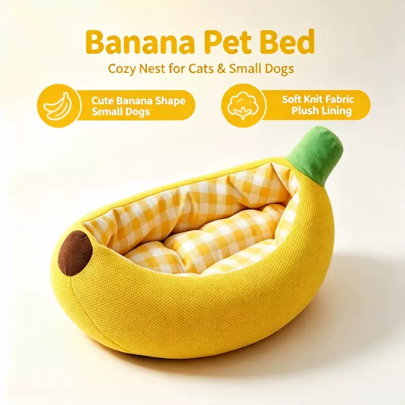 Banana Boat Cat Bed & Cozy Pet Lounger