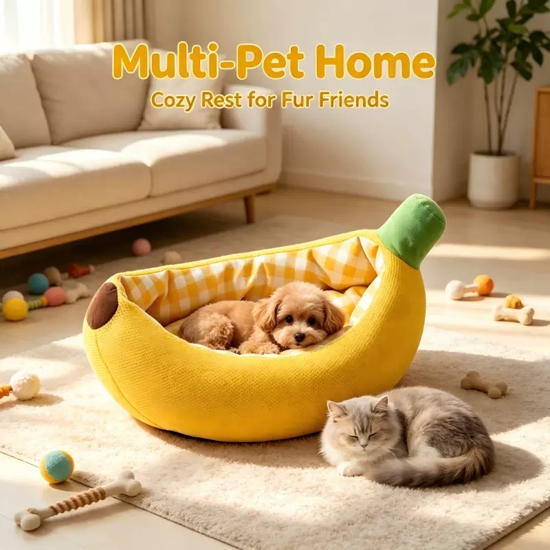 Banana Boat Cat Bed & Cozy Pet Lounger