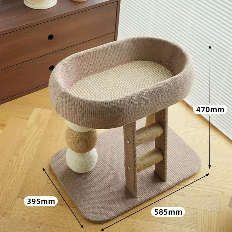 2-Tier Small Cat Tree with Scratching Post & Toy | Space-Saving Cat Furniture