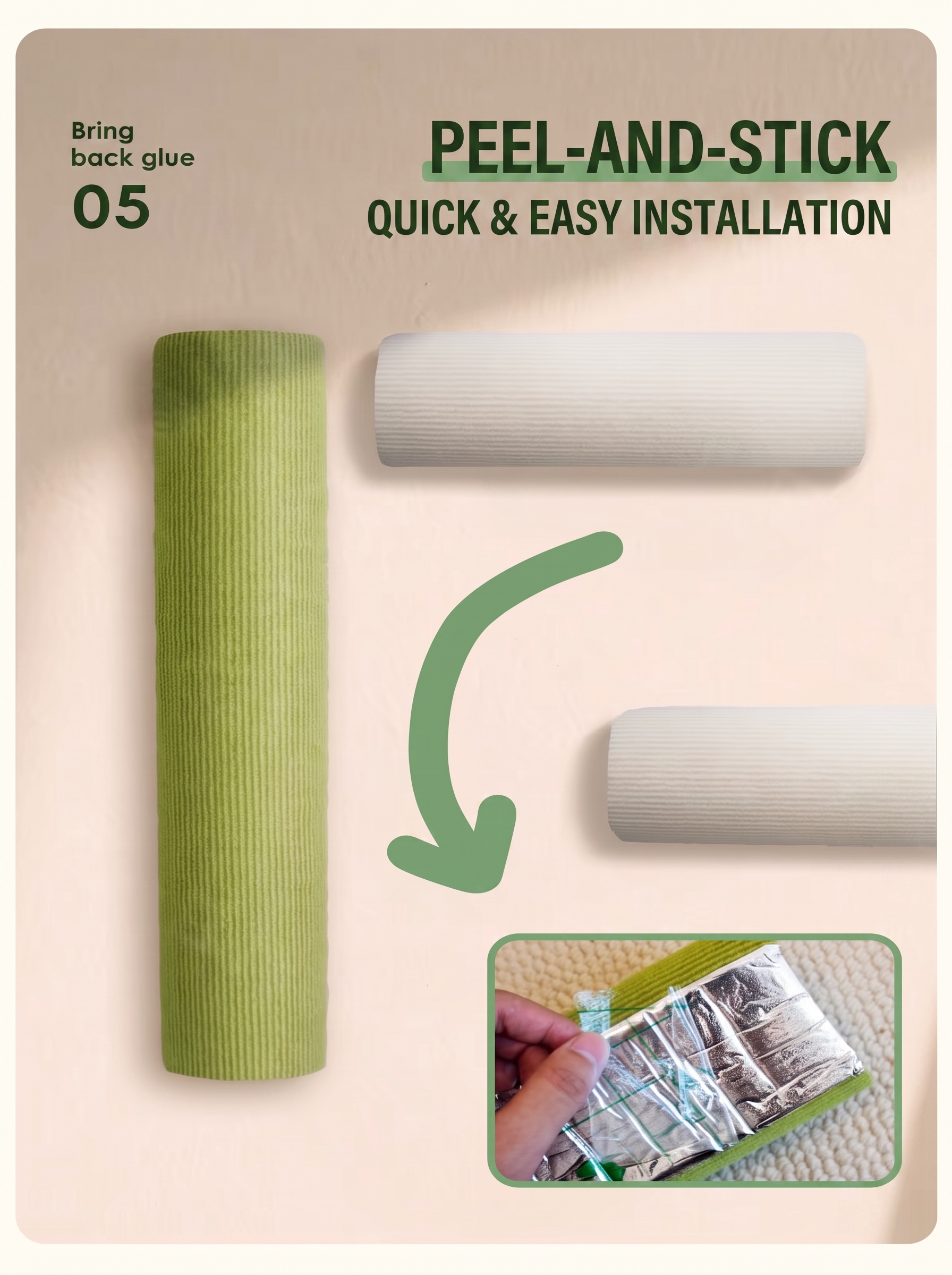 Self-Adhesive Wall-Mounted Cat Scratcher & Climbing Post