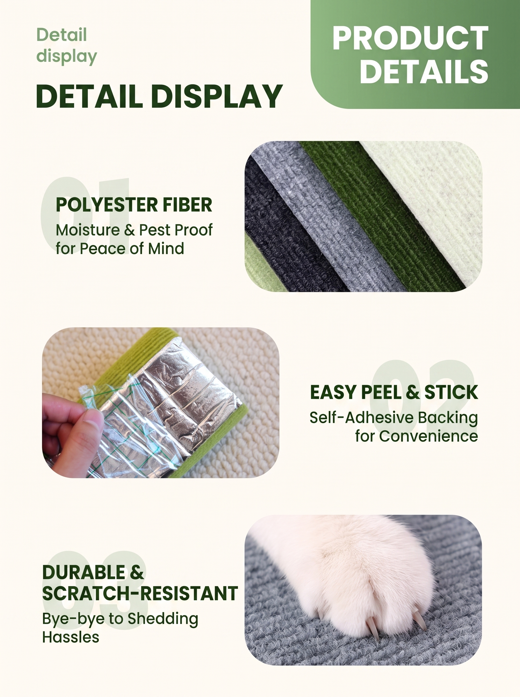 Self-Adhesive Wall-Mounted Cat Scratcher & Climbing Post