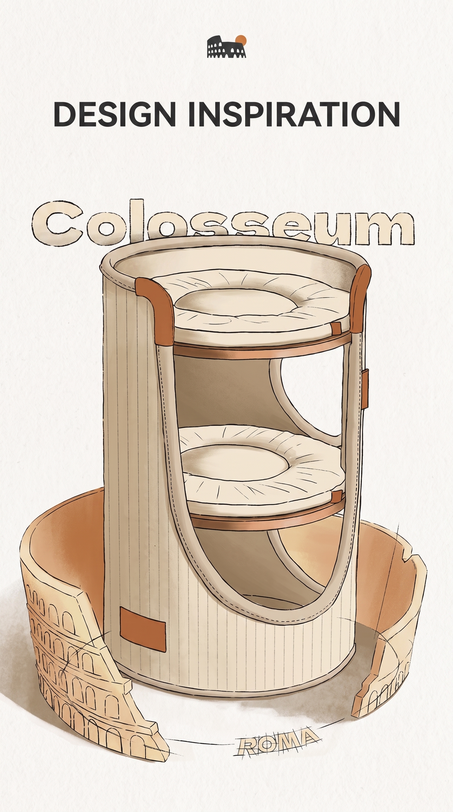 Space-Saving 2-Tier Sisal Cat Tree & Scratcher