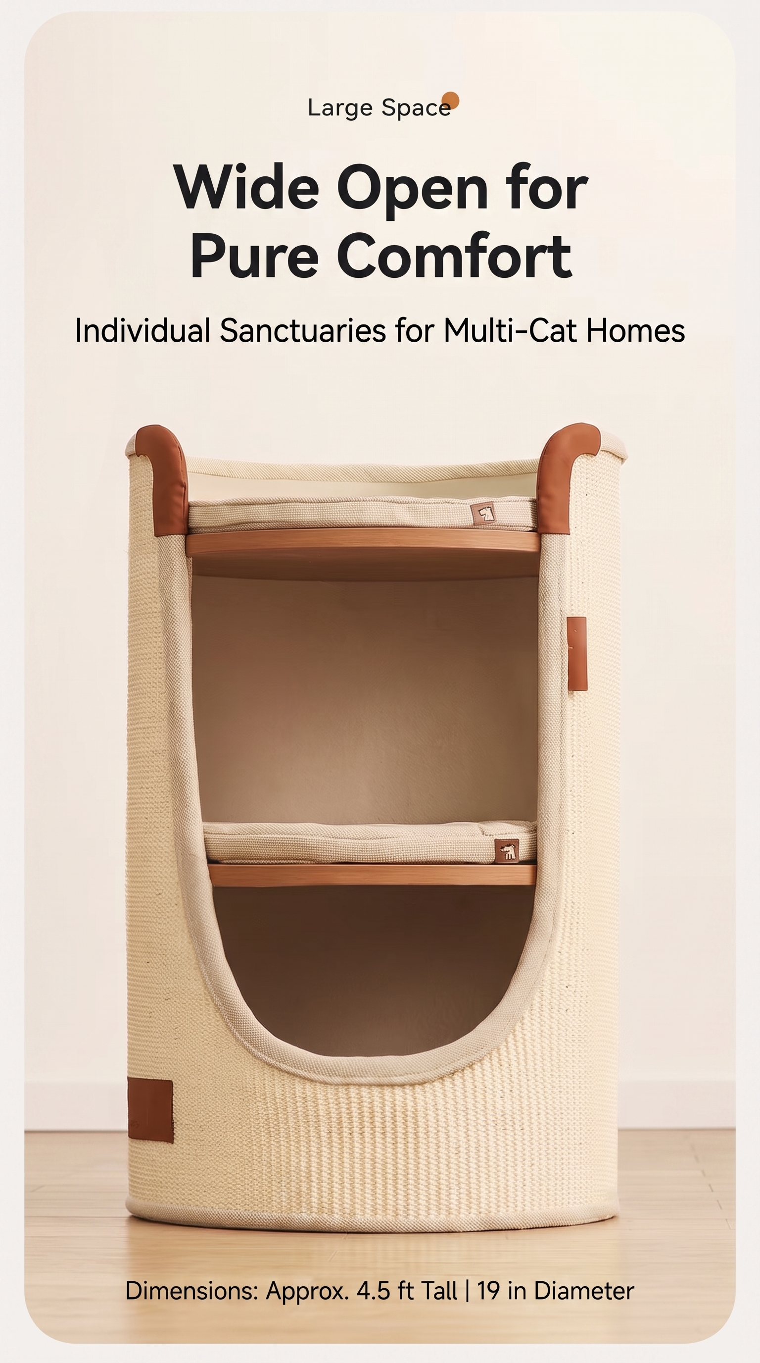 Space-Saving 2-Tier Sisal Cat Tree & Scratcher