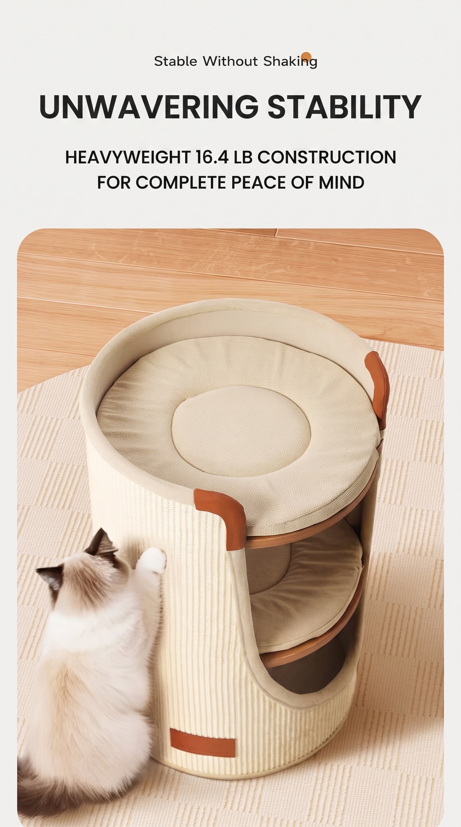 Space-Saving 2-Tier Sisal Cat Tree & Scratcher