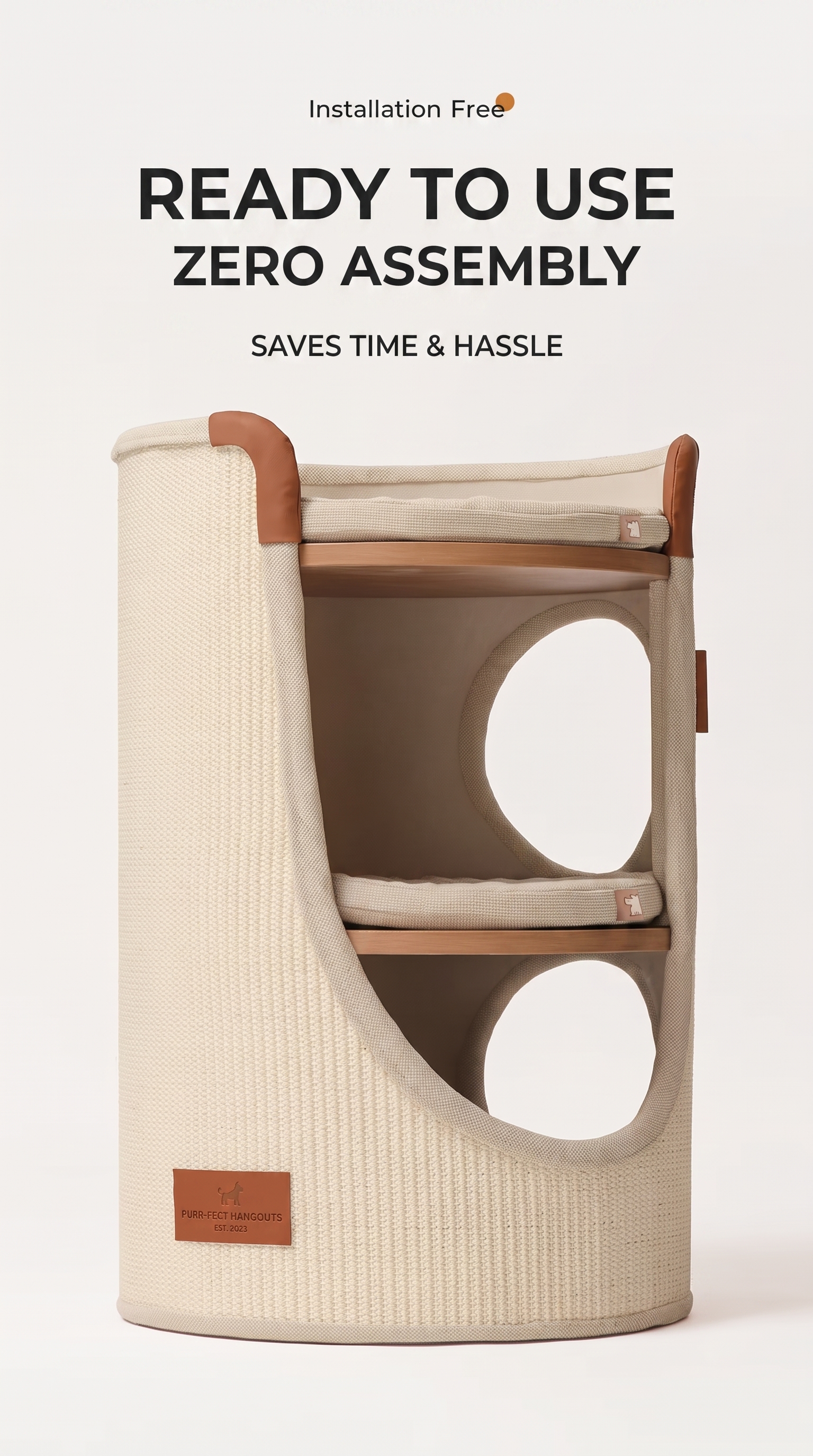 Space-Saving 2-Tier Sisal Cat Tree & Scratcher