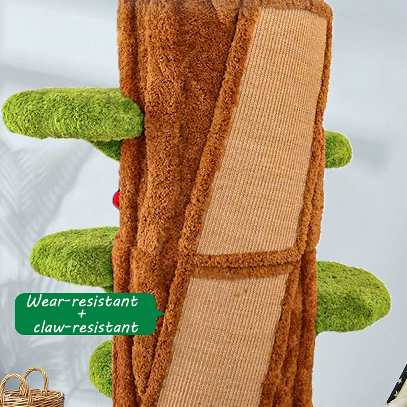 91" Solid Wood Large Cat Tree Tower Condo