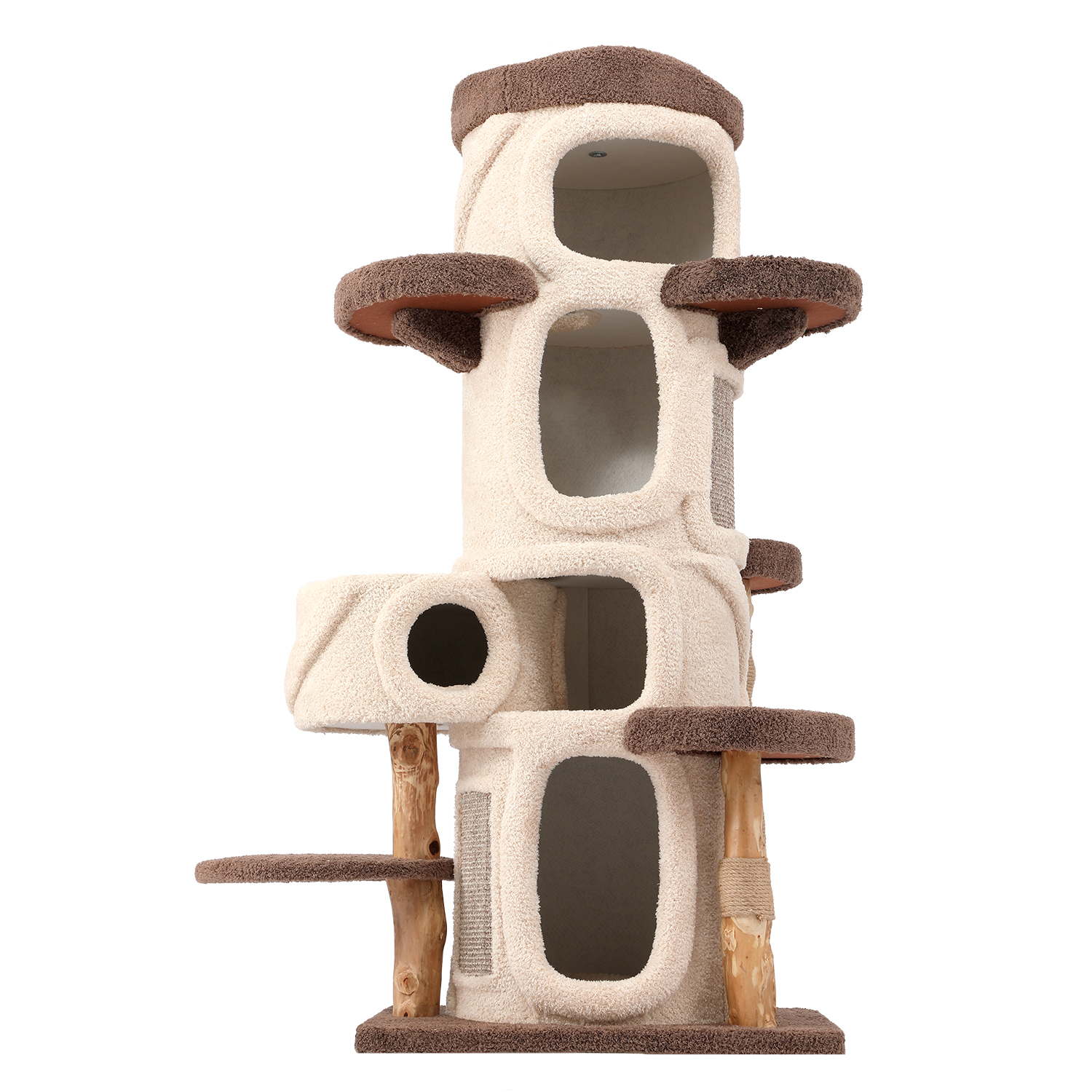 69'' H Solid Wood Cat Tree