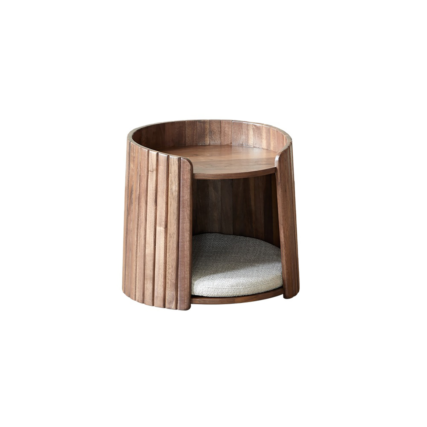 North American Black Walnut Cat Bed Side Table