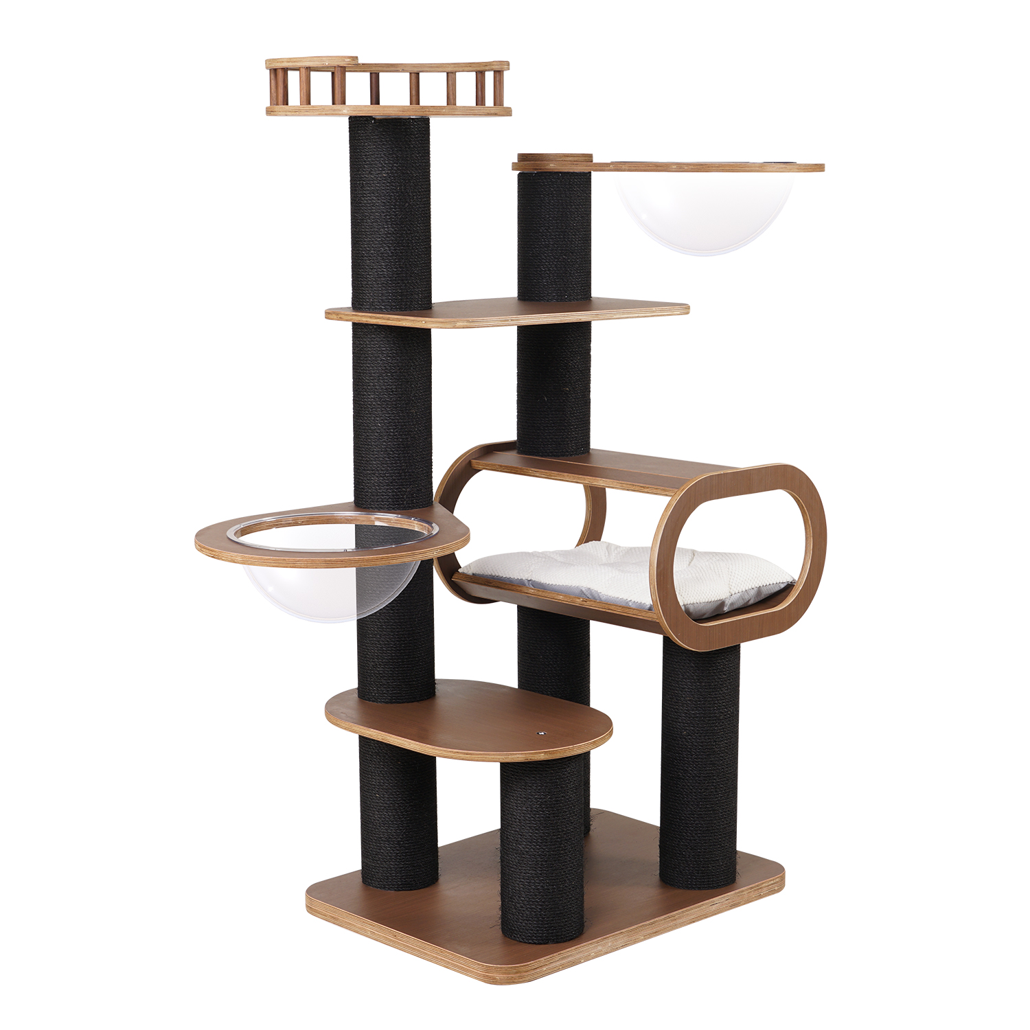 62"Solid Wood Cat Tree