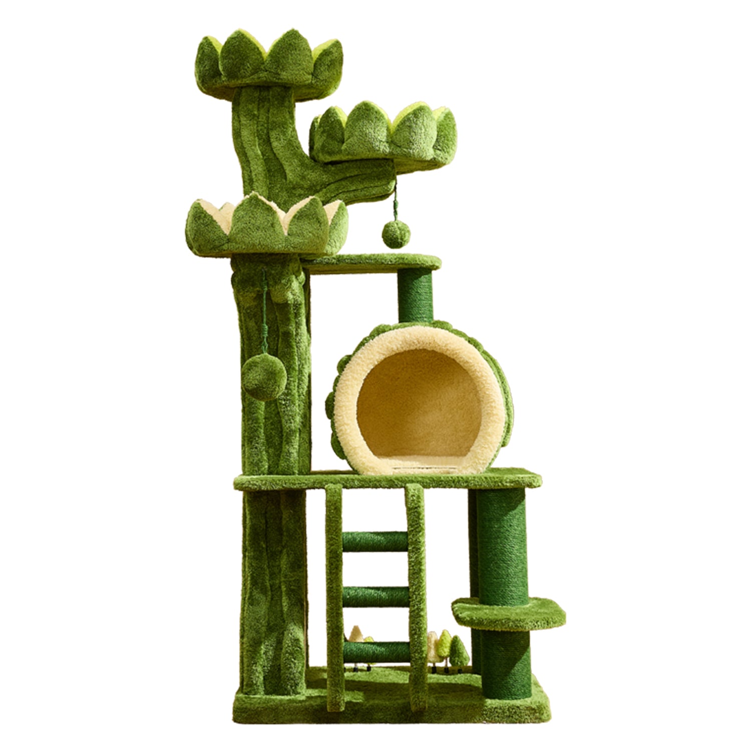 80.3"  Green Luxury Cat Tree 