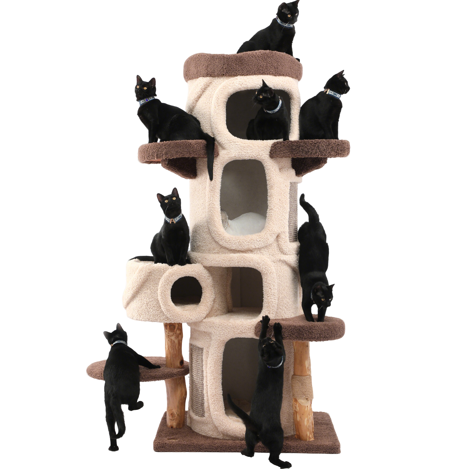69'' H Solid Wood Cat Tree