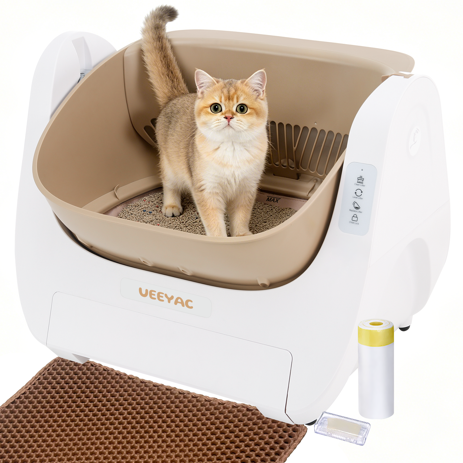 Smart Self Cleaning Litter Box for Large Cats and Multi Cat Households Extra Large Capacity Automatic Scooping Odor Control Ideal for Big Breeds Maine Coon Ragdoll