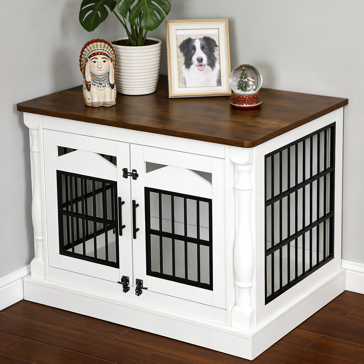 43"W/47"W Roman Column Dog Crate with Dual Lockable Doors