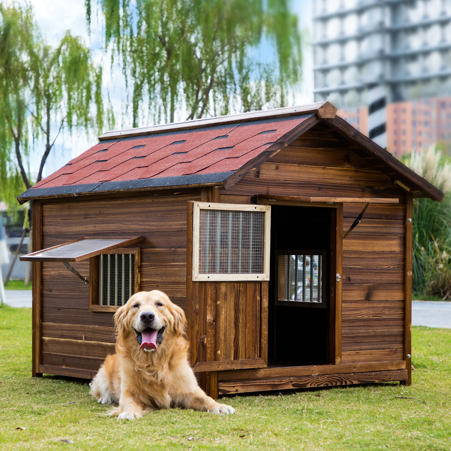 Solid Wood Dog House
