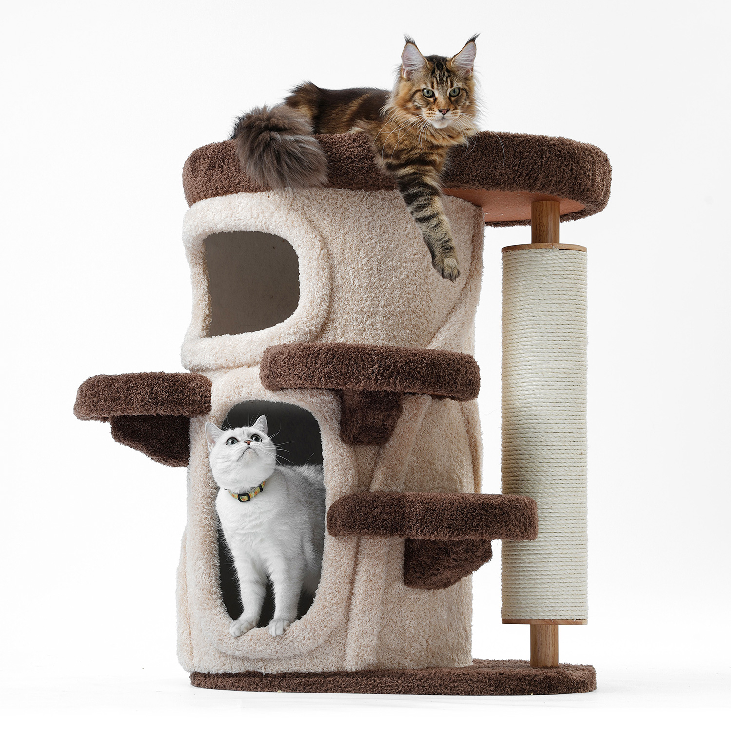 37'' H Solid Wood Cat Tree