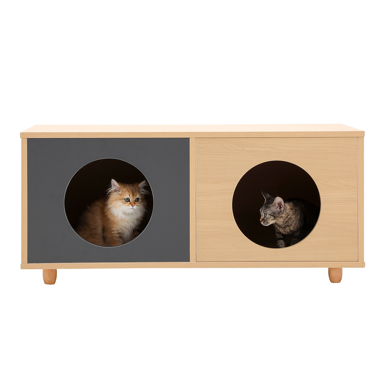 4 Legs Contrasting Color Pet-Friendly Coffee Table with Storage