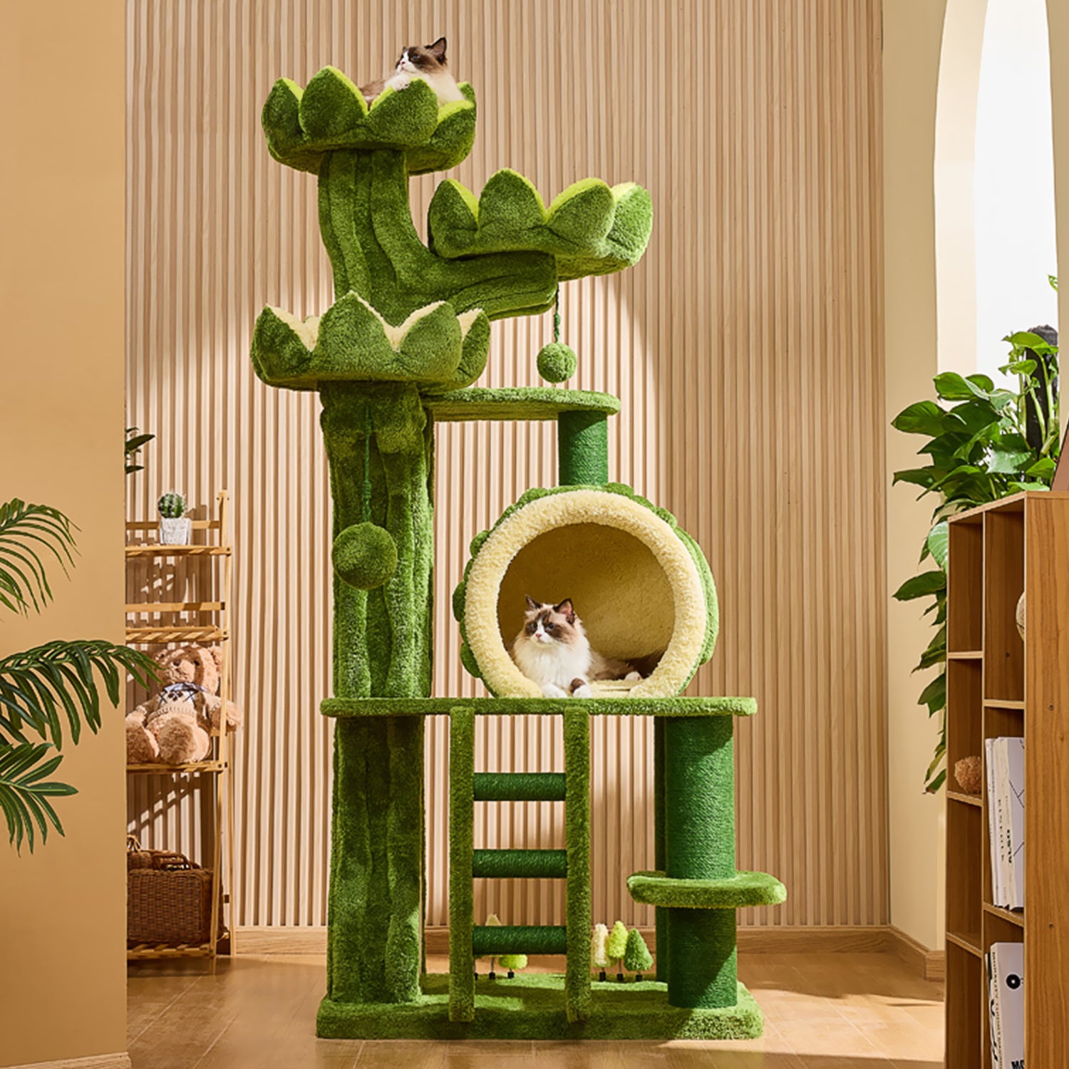 80.3"  Green Luxury Cat Tree 