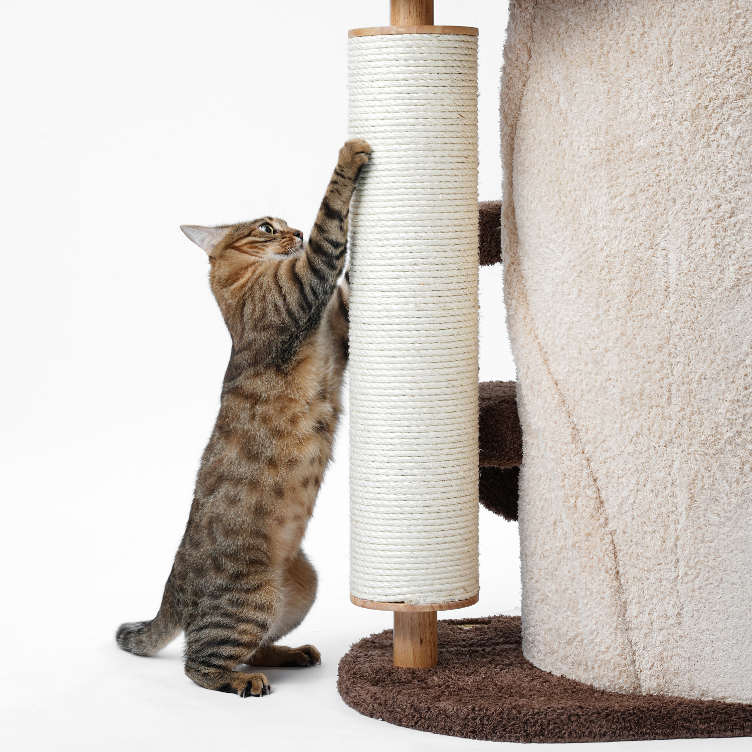 37'' H Solid Wood Cat Tree