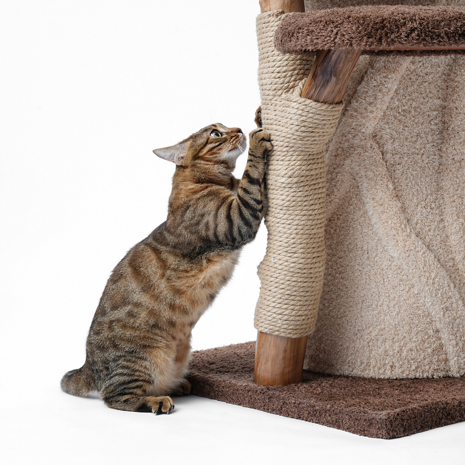 44'' H Solid Wood Cat Tree