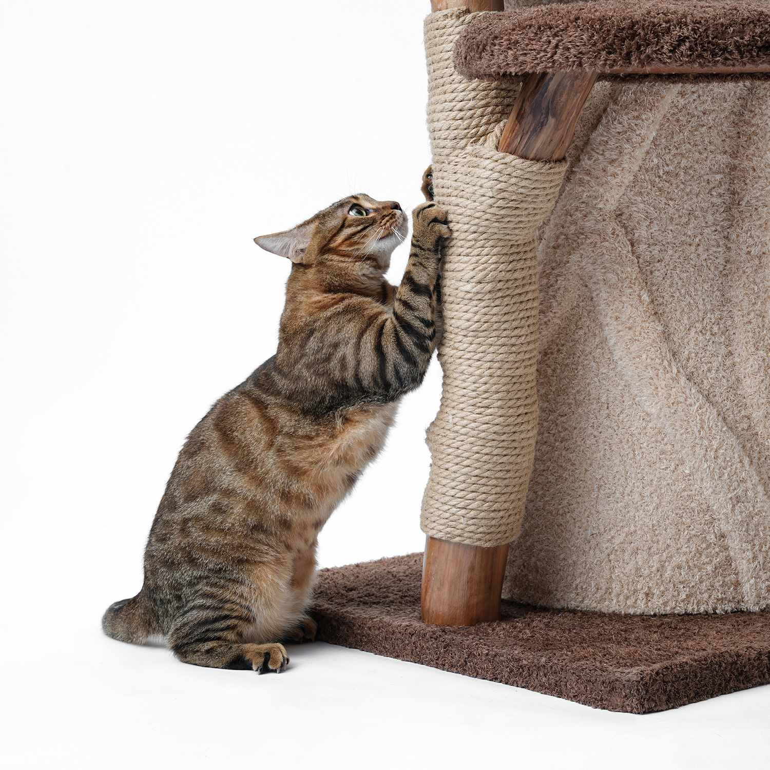 40'' H Solid Wood Cat Tree