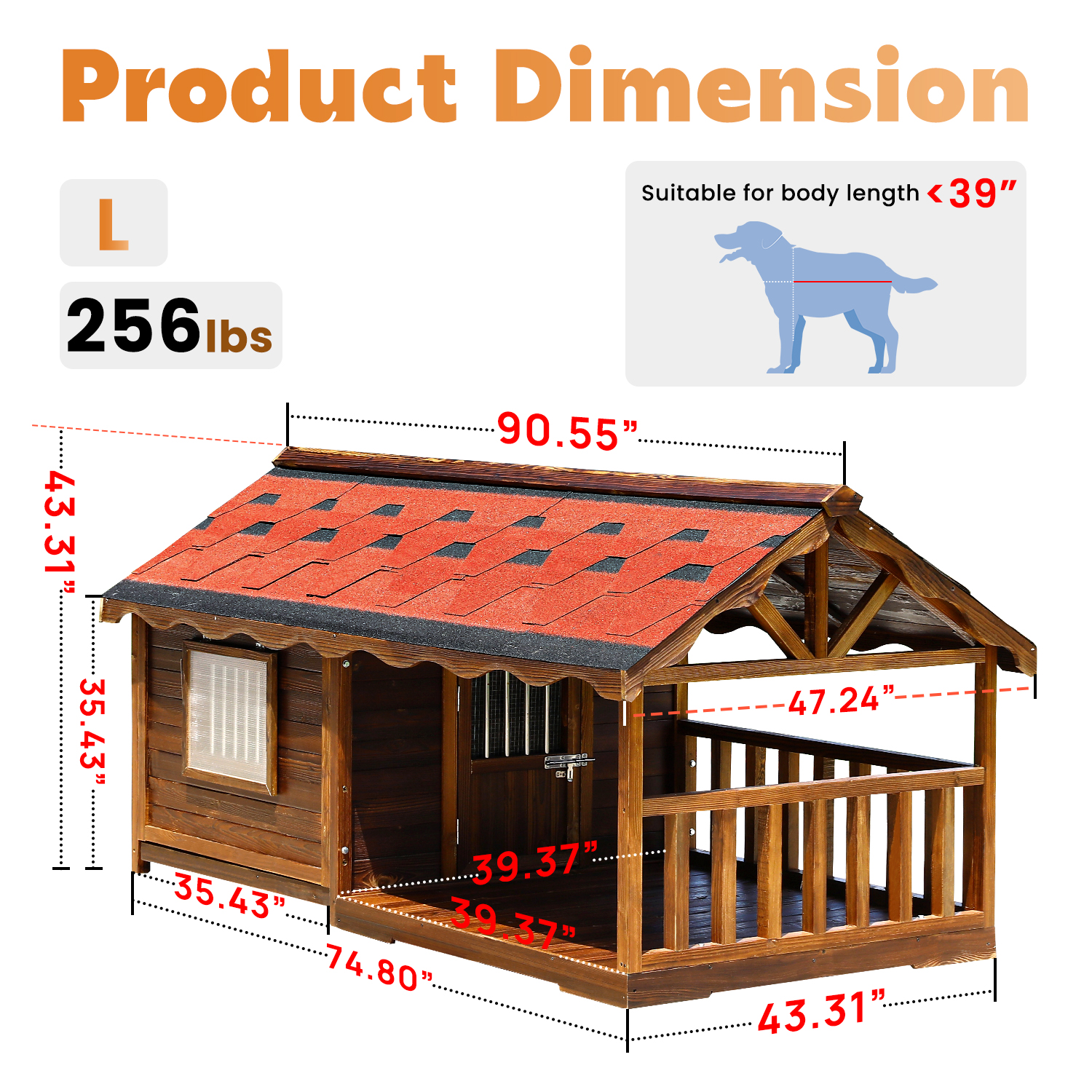 Pine Dog House & Playpen Carbonized Pine Wood