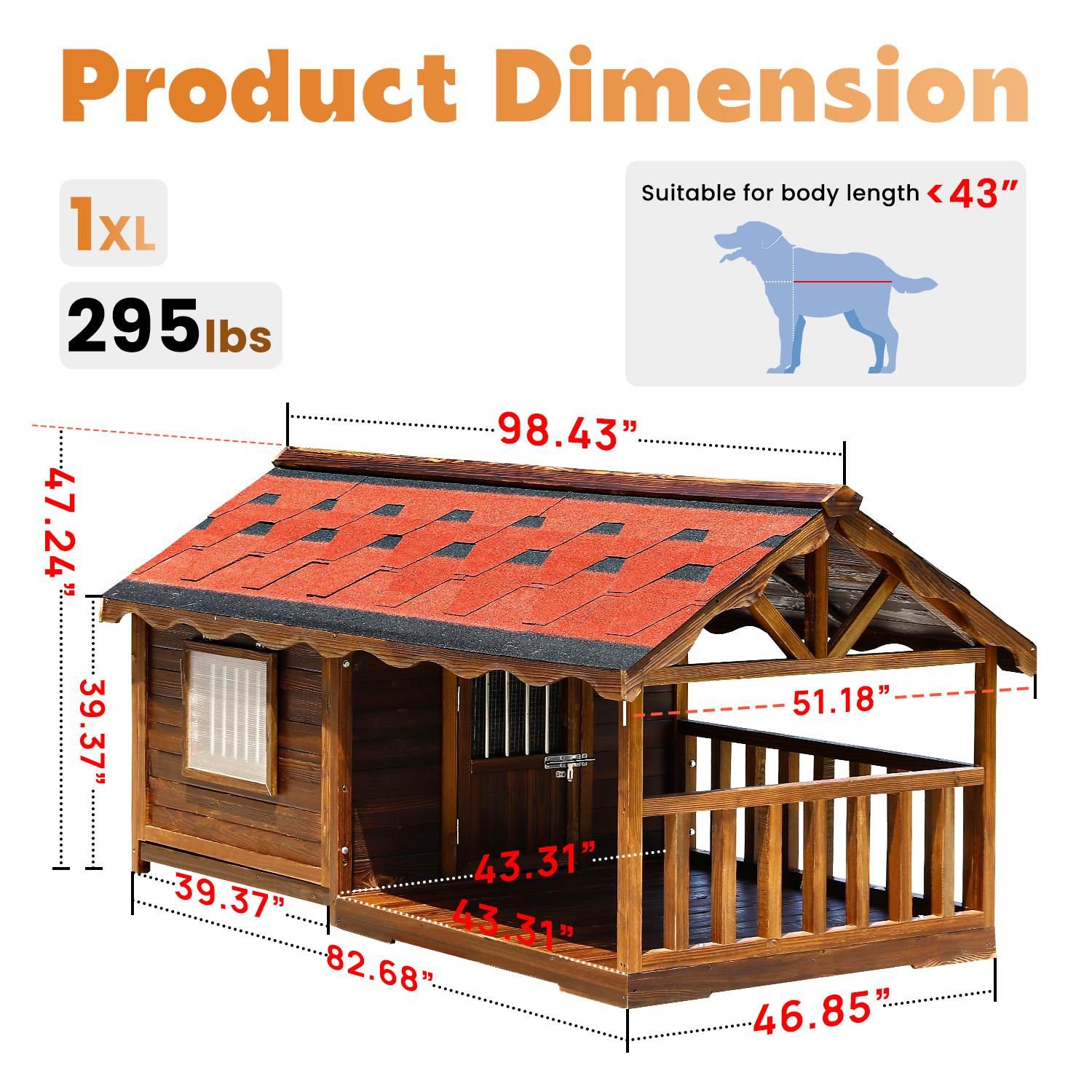 Pine Dog House & Playpen Carbonized Pine Wood