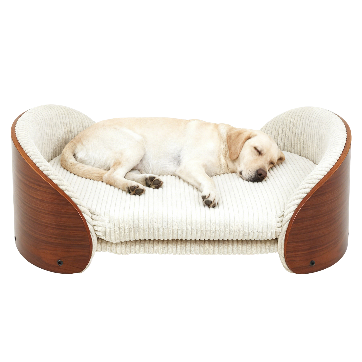 Luxury Solid Wood Dog Bed With Bent Wood Back
