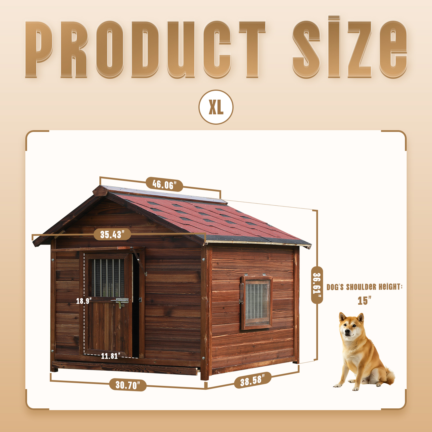 Solid Wood Dog House