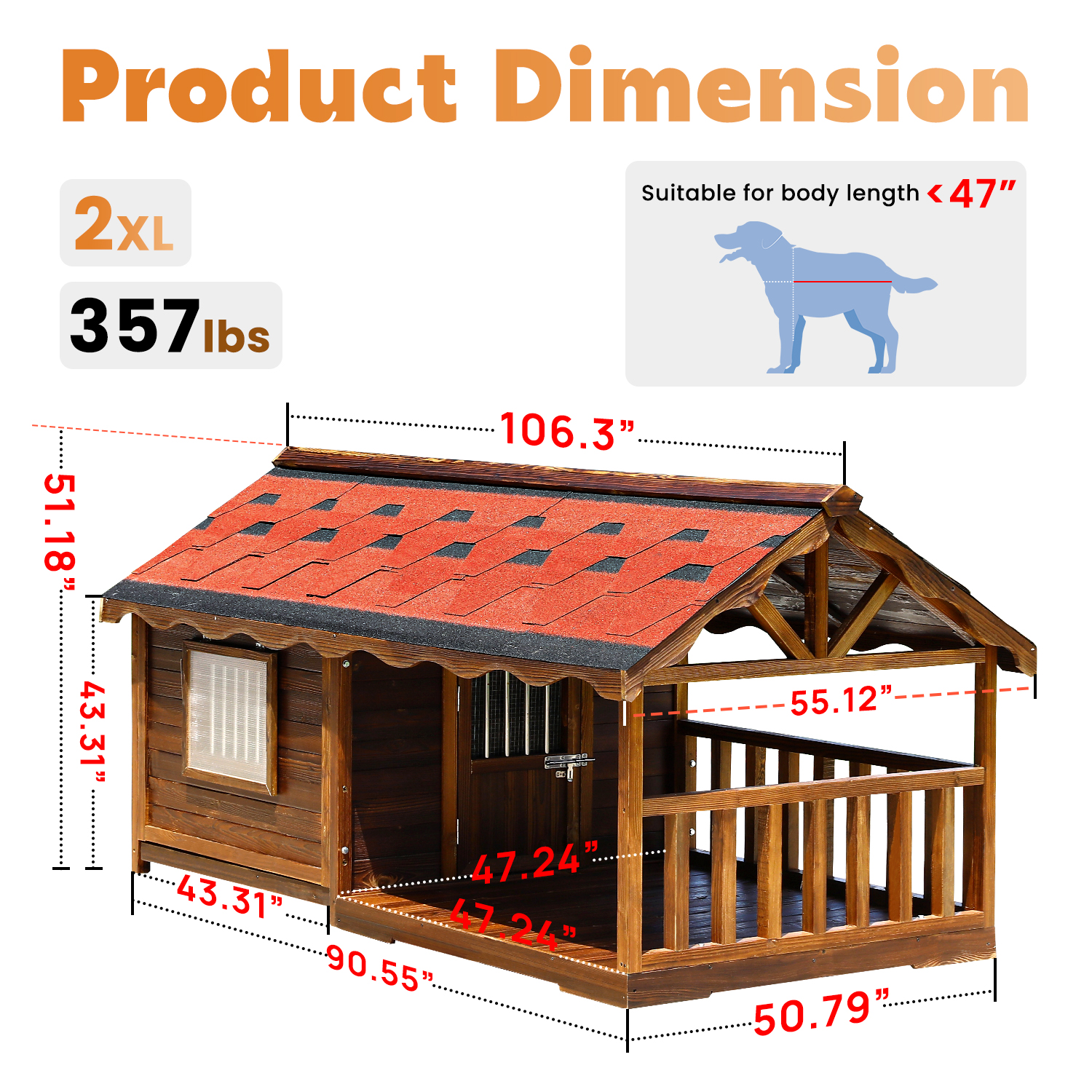 Pine Dog House & Playpen Carbonized Pine Wood