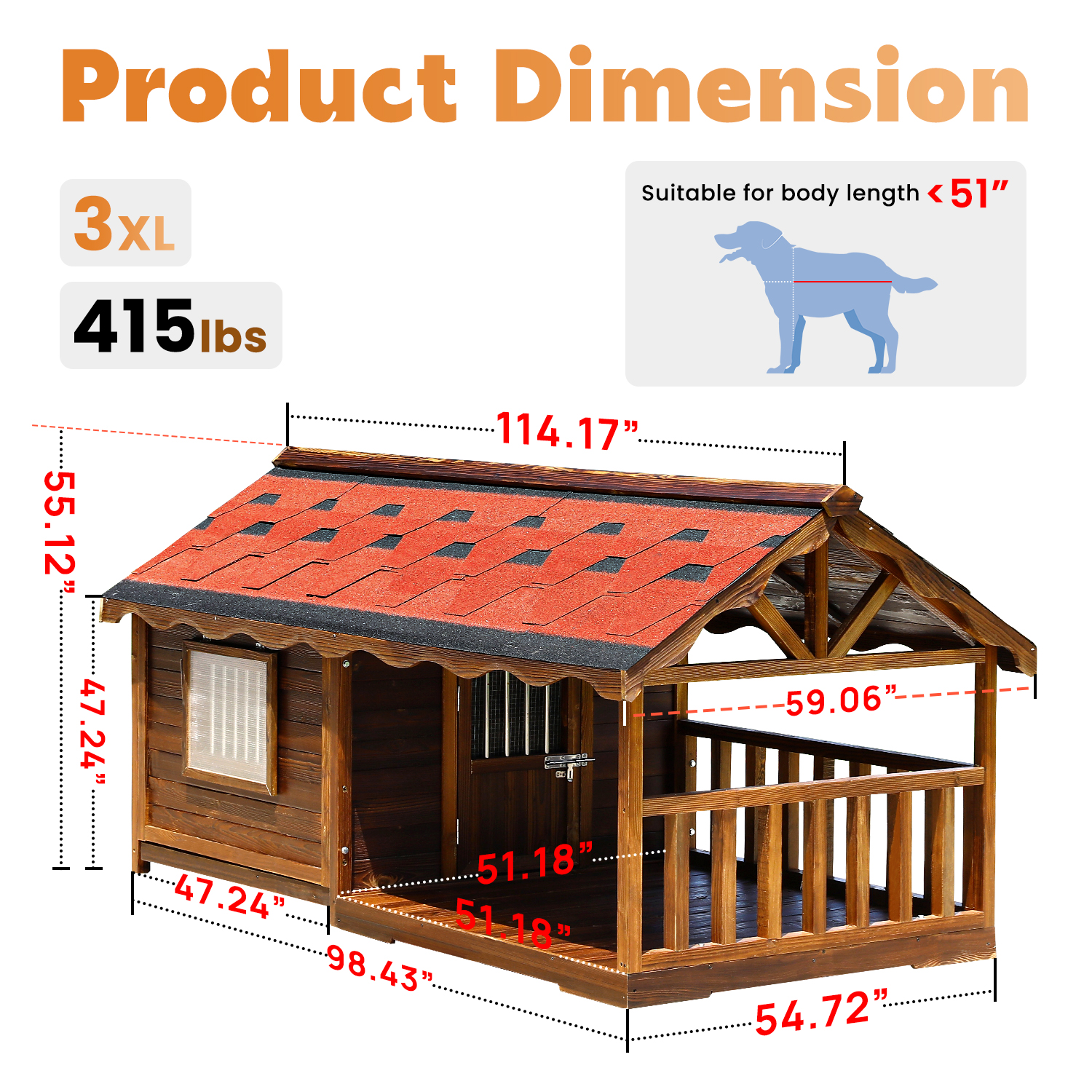 Pine Dog House & Playpen Carbonized Pine Wood