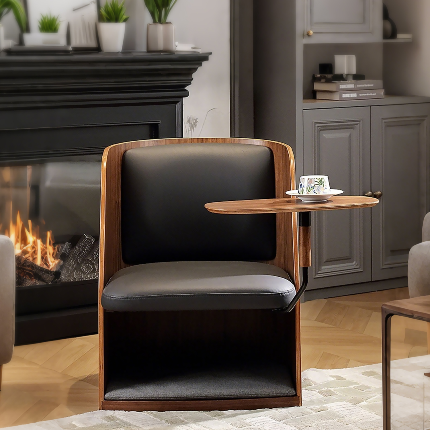 Black Walnut Veneer Human-Pet Shared Chair