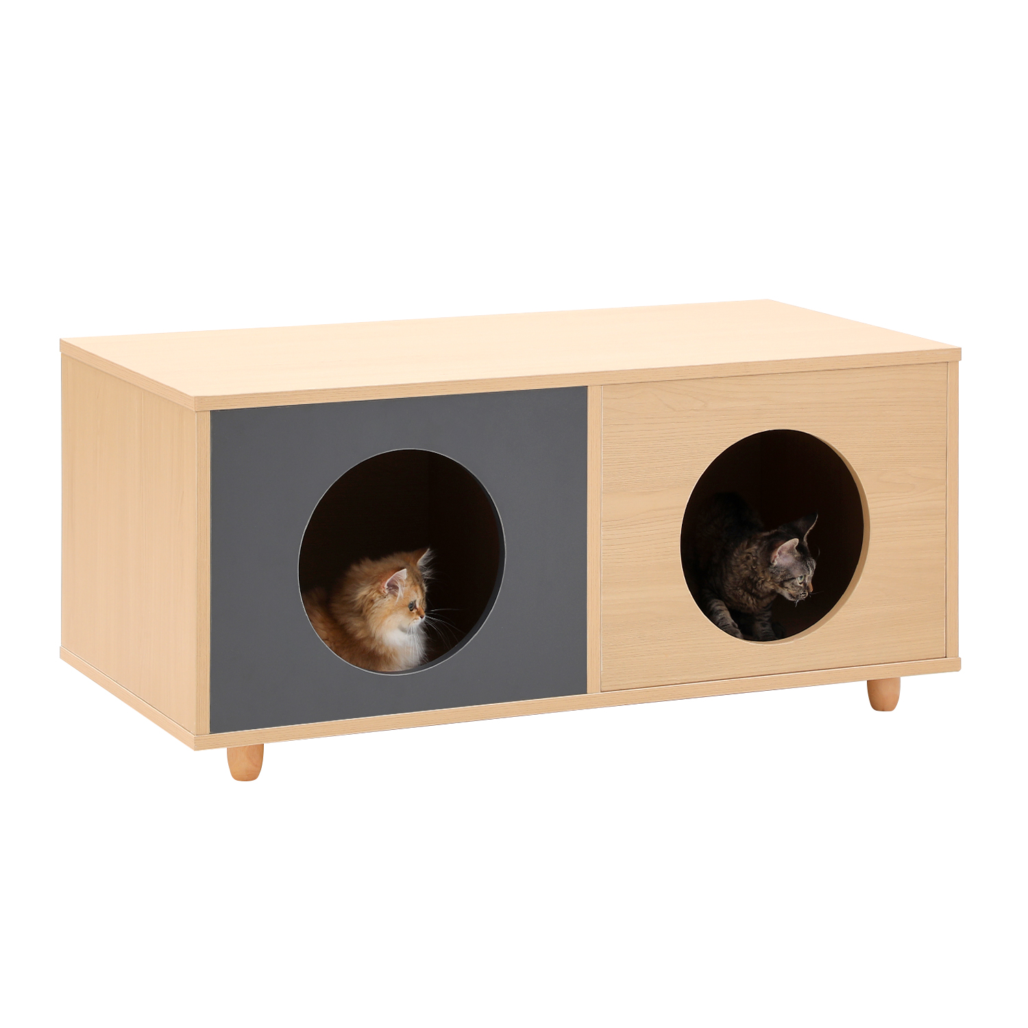 4 Legs Contrasting Color Pet-Friendly Coffee Table with Storage