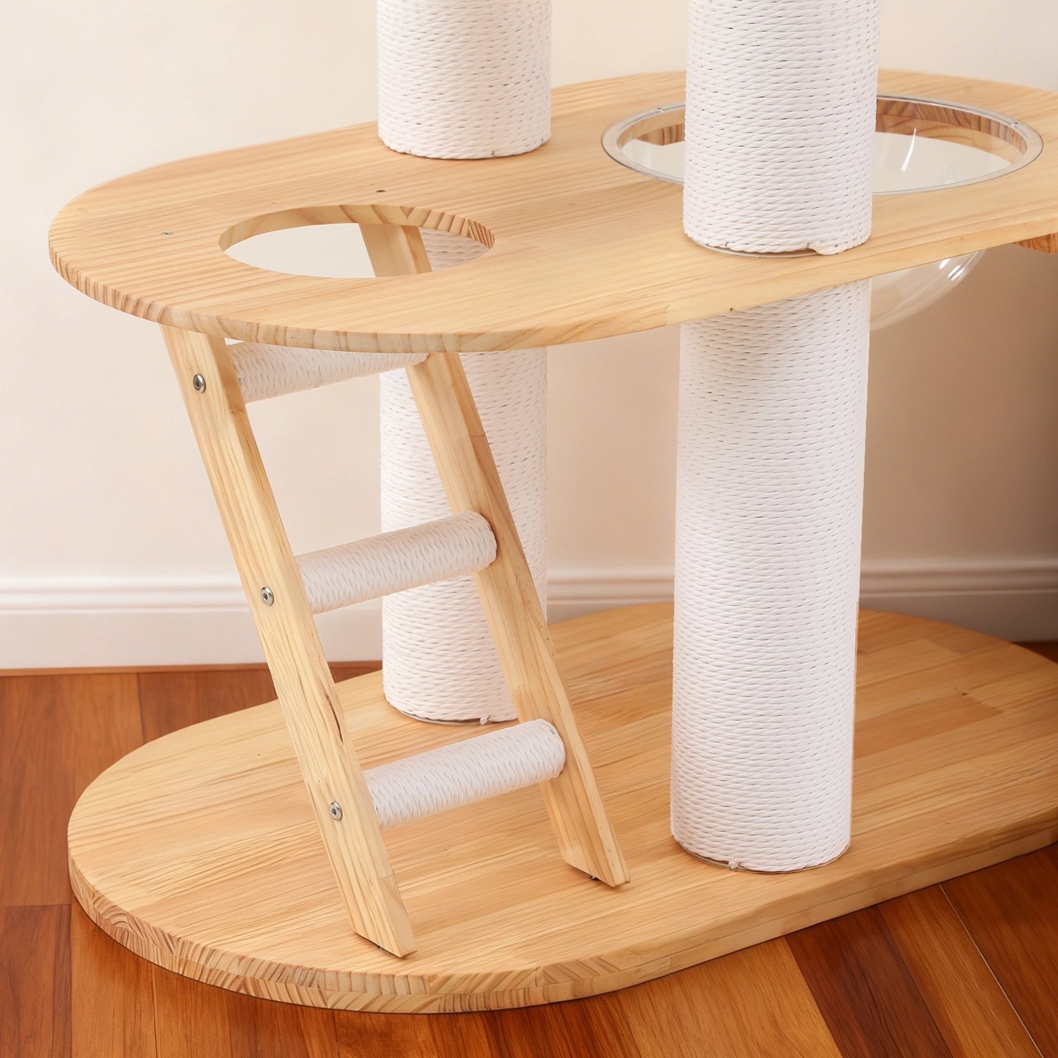 63'' Tall Solid Wood Cat Tree Tower