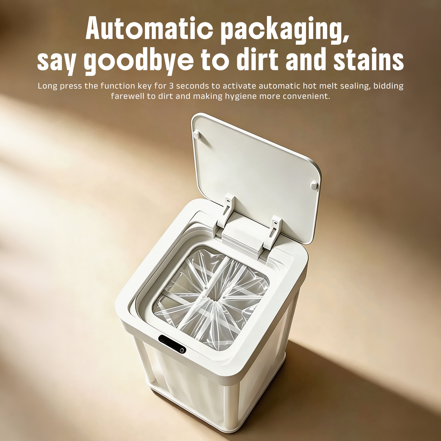 [Copy]Self-Sealing & Self-Changing Automatic Trash Can, 5.3 Gallon (20L) Smart Trash Can Motion Sensor, Touchless Garbage Can with Lid for Kitchen, Bathroom, Bedroom, Office, Odor-Sealing Design