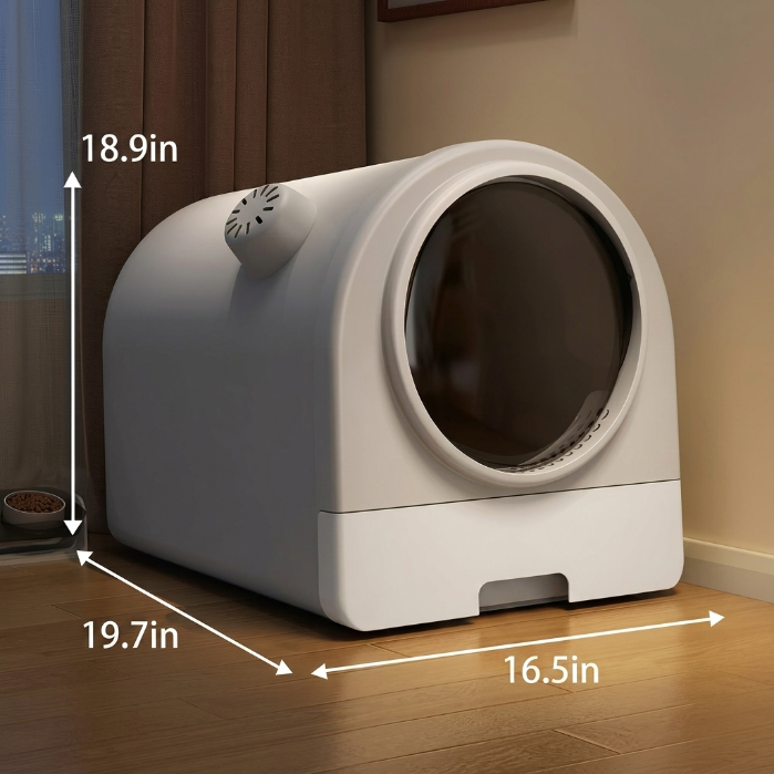 Extra Large Enclosed Cat Litter Box with Pull-Out Drawer, Spill-Proof Covered Litter Pan, Easy Clean Cat Toilet for Indoor Cats