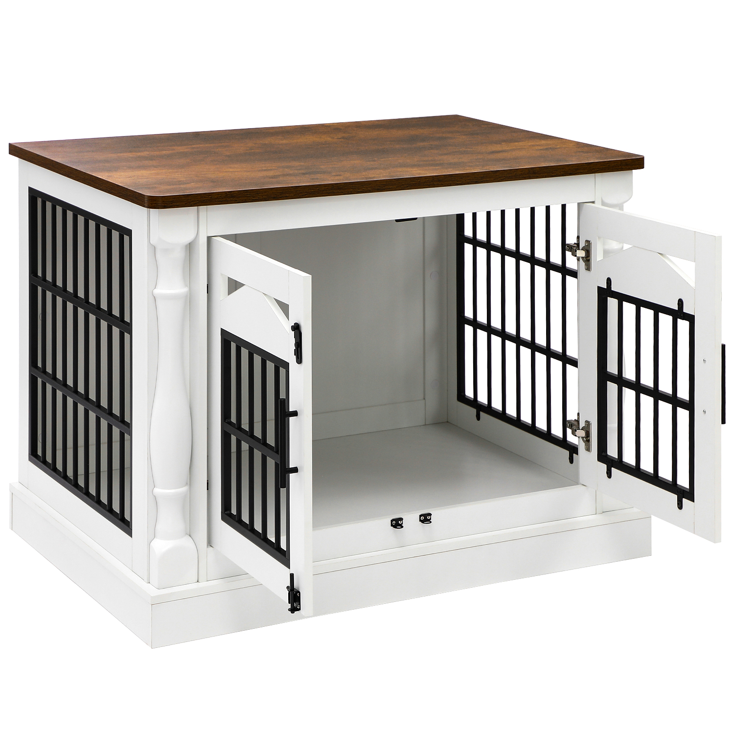 43"W/47"W Roman Column Dog Crate with Dual Lockable Doors