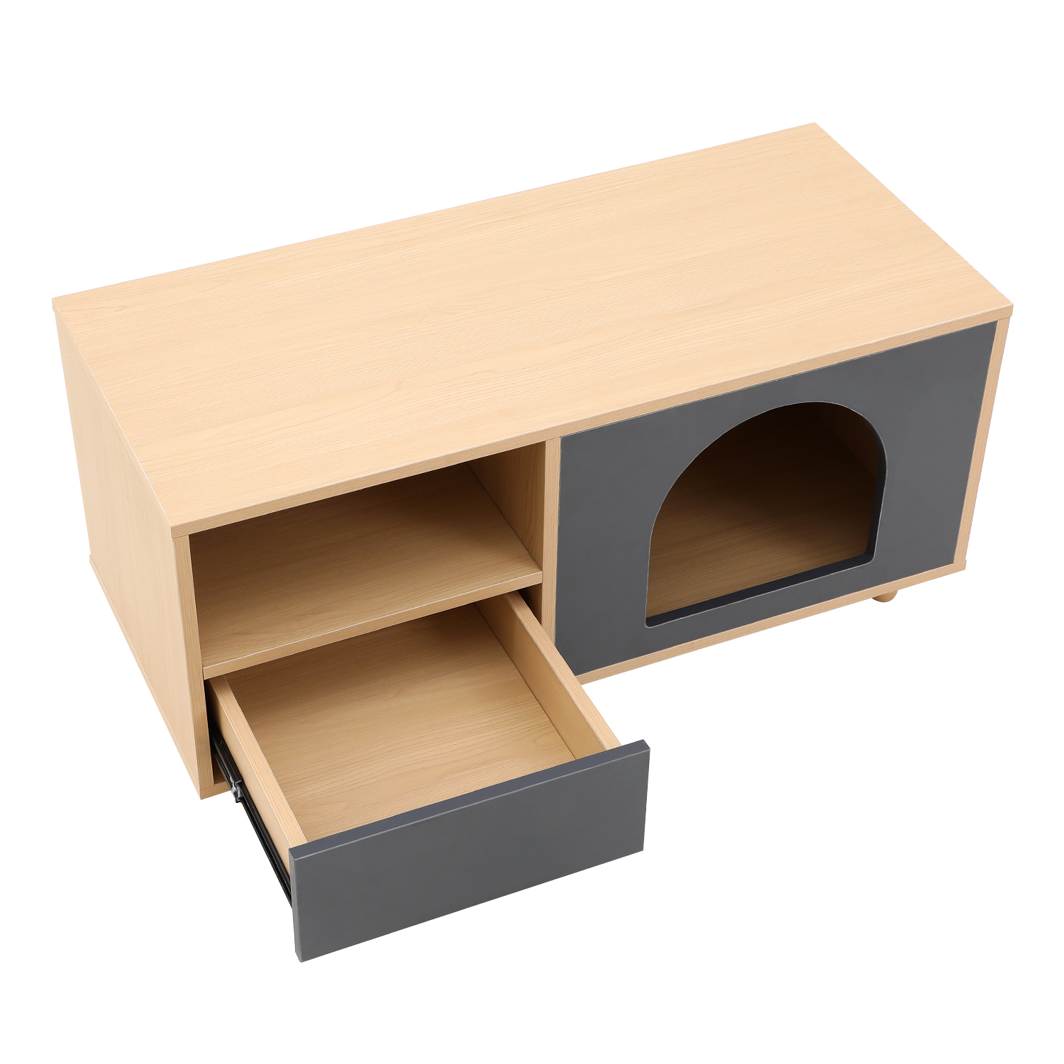 4 Legs Contrasting Color Pet-Friendly Coffee Table with Storage