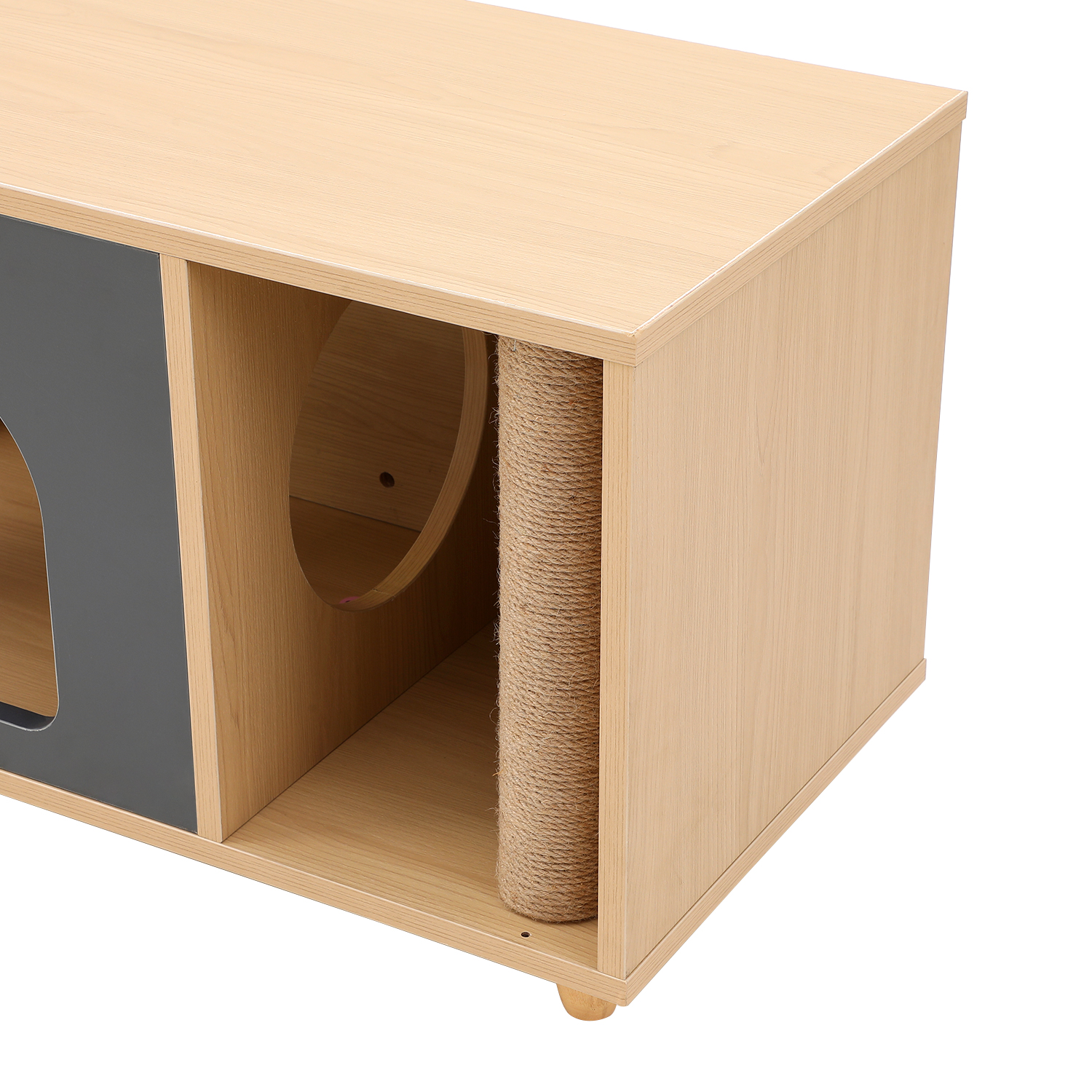 4 Legs Contrasting Color Pet-Friendly Coffee Table with Storage