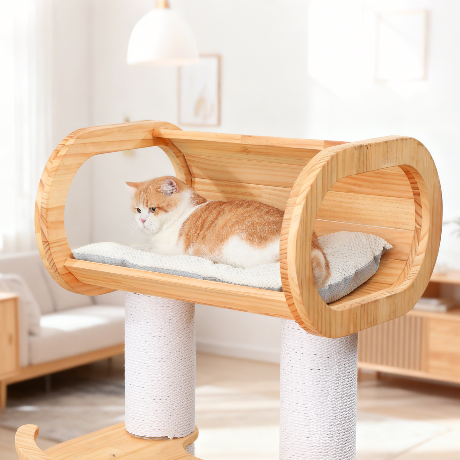 63'' Tall Solid Wood Cat Tree Tower