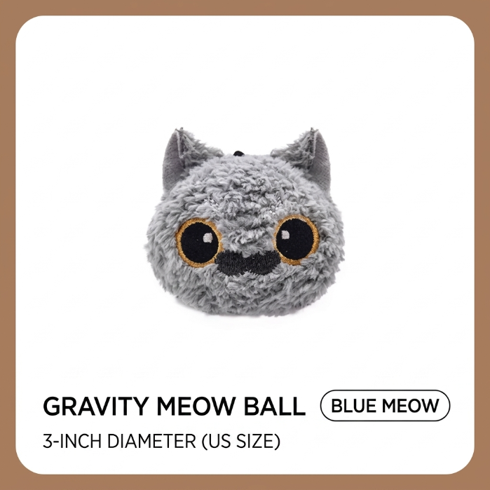 Interactive Meow Ball Cat Toy – Talking Cat Head Ball, Bite-Resistant Self-Play Toy with Sound for Cats